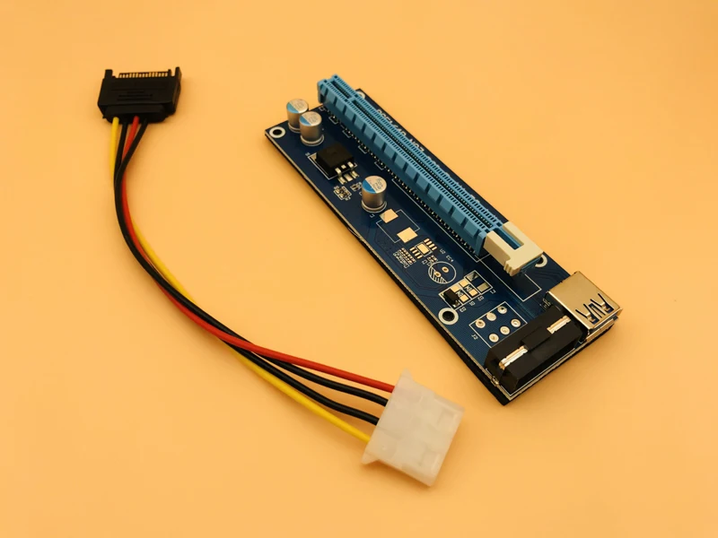 Райзер карта VER 007 60 см PCI E Express 1x до 16x удлинитель слота USB 3 0 кабель SATA на 4Pin шнур
