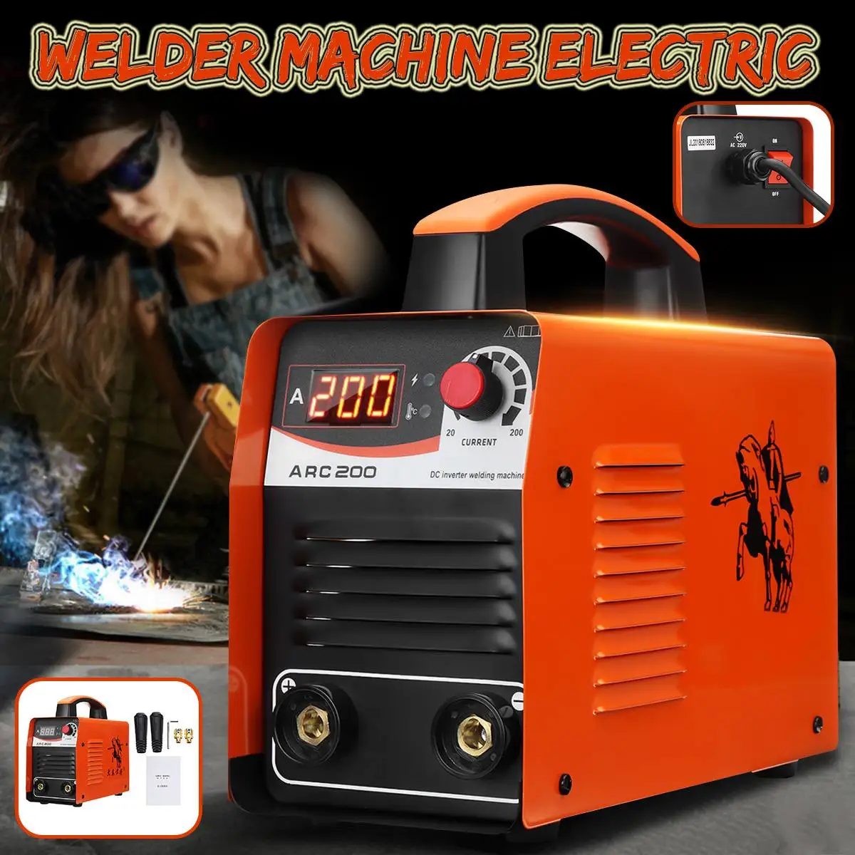 

ARC-200 Arc Welder portable welding machine IGBT inverter welding machine with quick connector and hex wrench Automatic