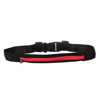 Mnycxen Waist Pack Men Women Double Pocket Waterproof Phone Belt PU Small Bag For Traveling Running Sport Fanny Pack A20 - Color: Red