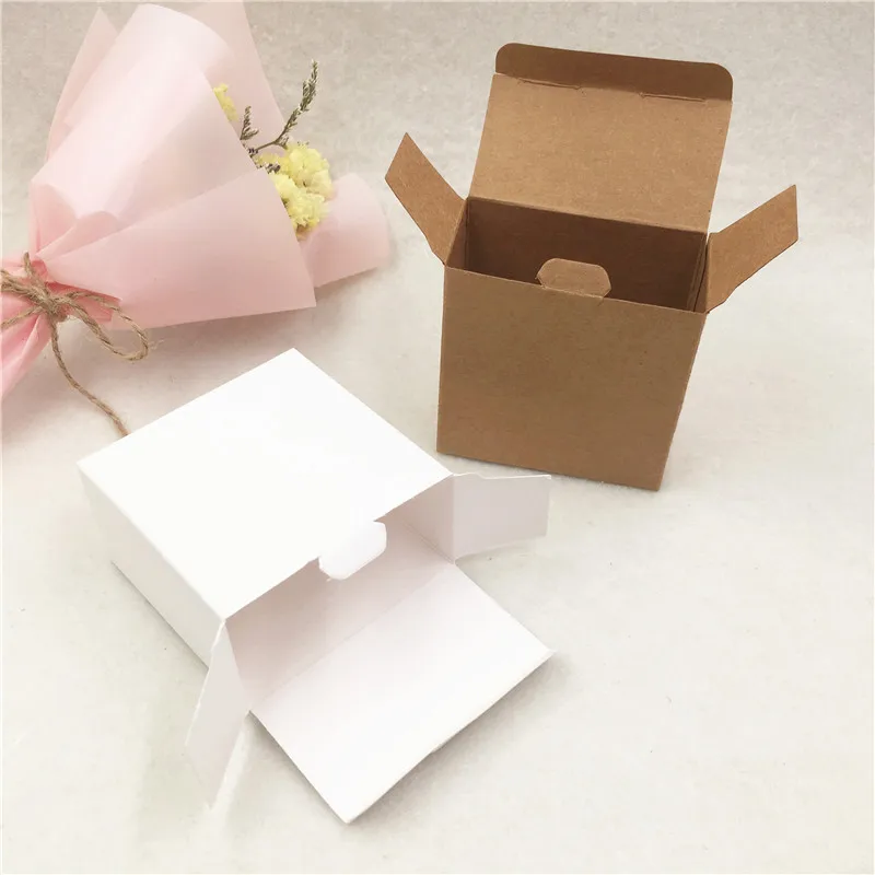 

White/Brown Blank Cardboard Paper Boxes Chocolate Candy Container Cases Normal Wedding Festival Party Supply Gift Packing Boxes
