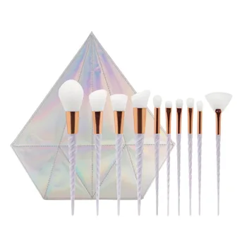 

10Pcs/Bag Sky Blue Makeup Brushes Shell Case Kit Portable Comestic Bag Makeup Tools Foundation Blush Eyebrow Make Up Brushes