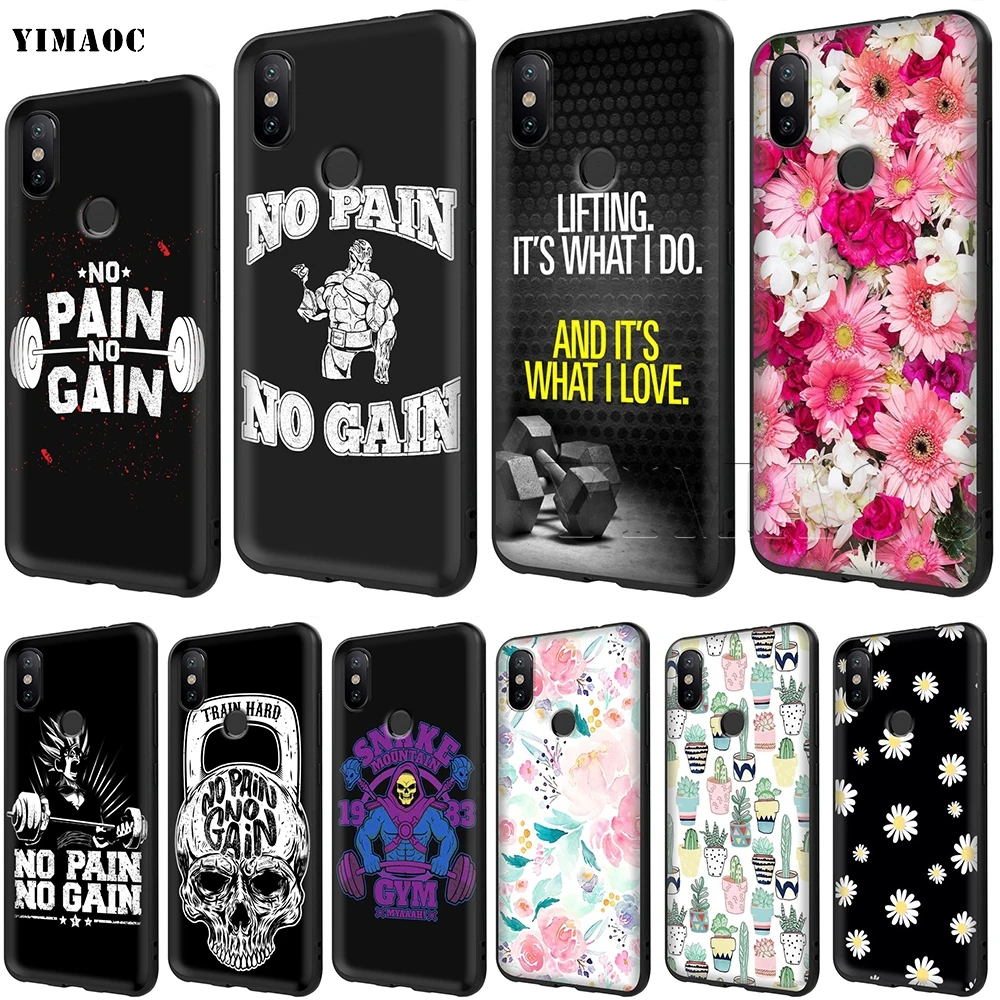 

YIMAOC No Pain No Gain Gym Fitness Case for Xiaomi 9T Pro CC9 A3 CC9E Redmi K20 7A for Huawei Honor 20 9X P20 Lite Nova 5i Y9