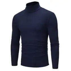 2019 новый осенне-зимний мужской свитер Мужская водолазка сплошной цвет Повседневный свитер 600