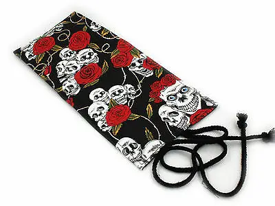 

Punk Gothic 36/48/72-Hole Canvas Color Pencil Wrap Roll Hold Pouch Hand Made