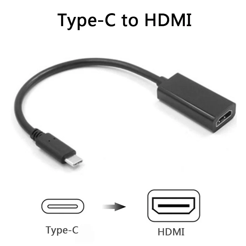 USB C Type к HDMI HDTV черный видео адаптер конвертер кабель для Android смартфона или