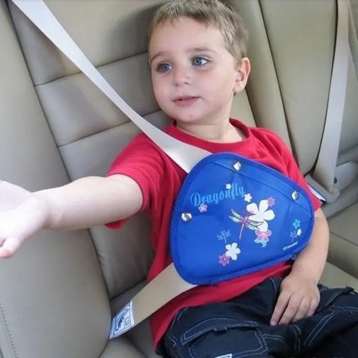 Child seat belt adjuster belt anchor belts with a triangular Children