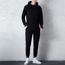 Спортивный костюм для мужчин осень зима чистый цвет Толстовка Топ брюки наборы спортивный костюм для мужчин плюс размер 2 ps для мужчин chandal hom