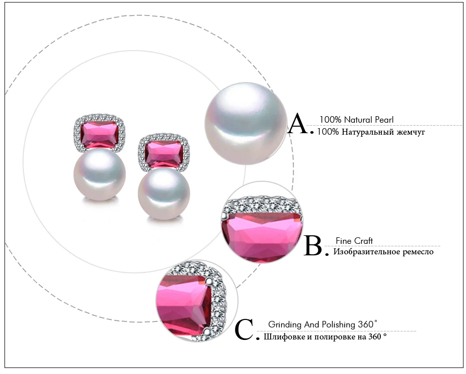 FENASY рубиновые украшения, милые серьги с натуральным жемчугом для женщин, ювелирные изделия с жемчугом, серьги-гвоздики для любви, женские серьги и бусы