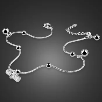 

Silver ornament summer 925 sterling silver chains female fashion personality transport bead chains Daily collocation jewelry