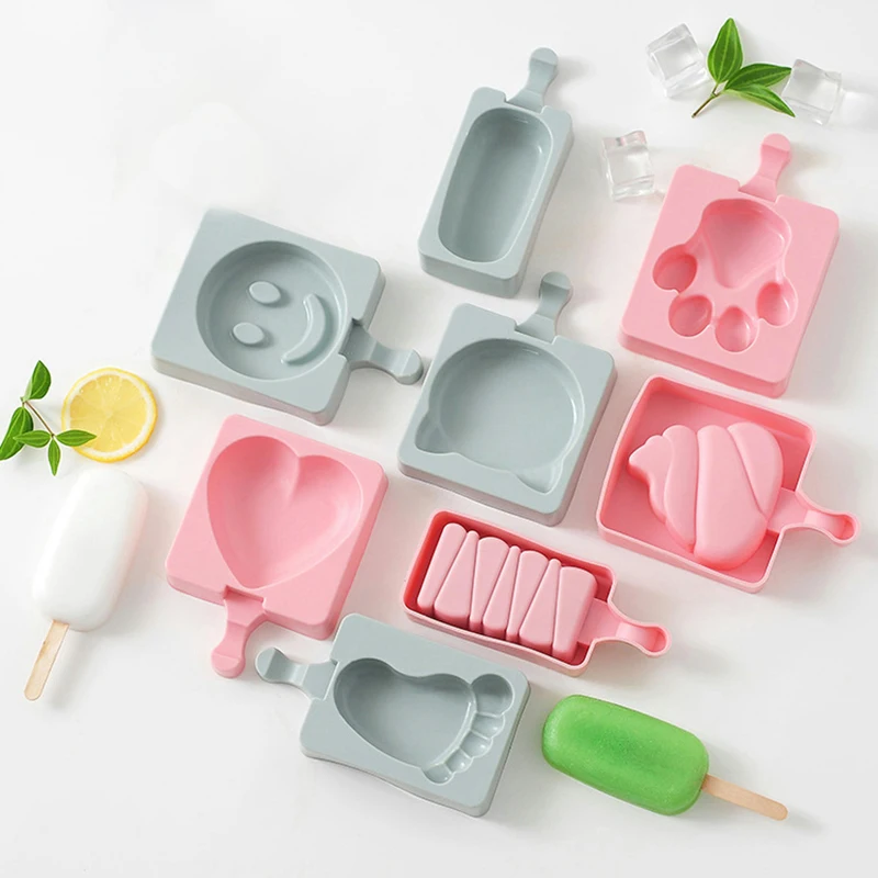 

popsicle silicone molds ice cream cube maker sorvete with 20 pcs popsicle sticks moldes para helados party supplies candy bar