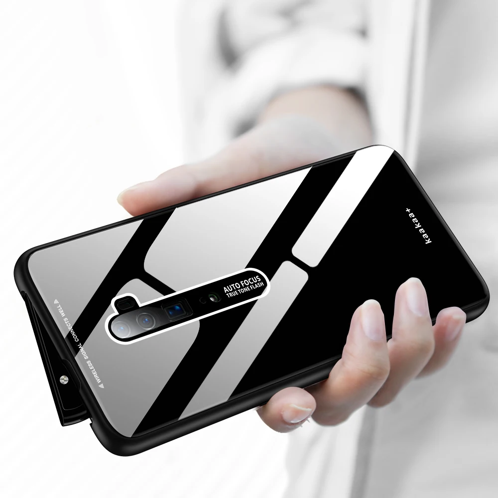 

Lycra Series Case For OPPO Reno 10x Zoom Case Soft TPU Edge Plexiglass Back Cover For OPPO Reno Z R15 R15X R17 Pro Find X K1 A1K