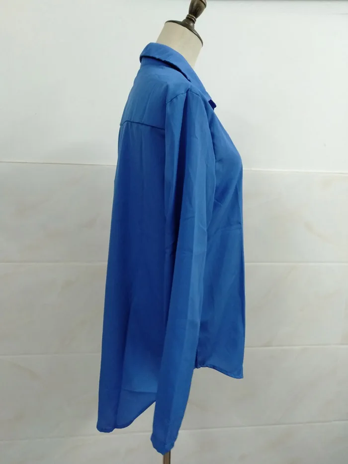 Ladies White Long Sleeve Chiffon Shirt Black Long Tops Women New Turn Down Collar Shirt Blouse Button Office Workwear Shirts Top 17