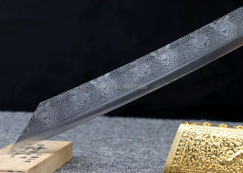 Высокий Марганец стальной Леопардовый Клинок Острый для китайского кунг-фу Broadsword Dao Sword Династия Цин меч ушу боевой широкий нож