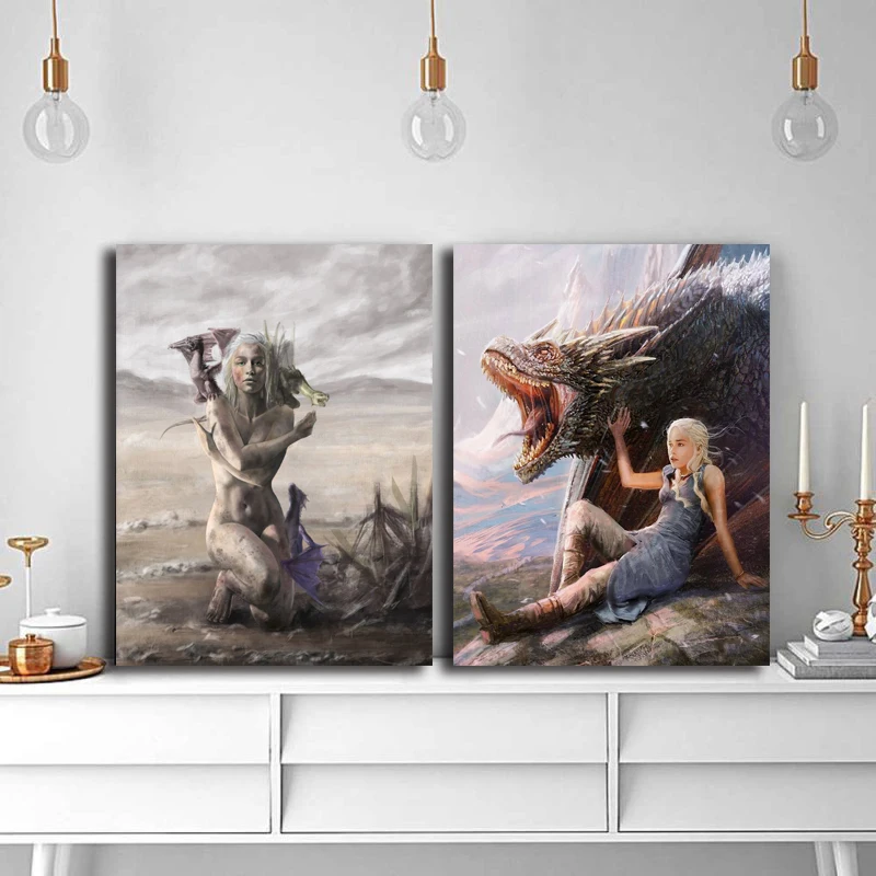 

Daenerys Stormborn Mother Of Dragons Game Of Thrones Poster Painting On Canvas Bedroom Wall Art Decoration Pictures Home Decor