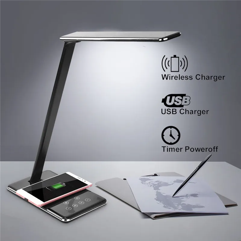 

Multifunction LED Lamp Table Desk Phone Wireless Charging Pad Cell Phone Charger Holder Stand Foldable Desktop Light for X8