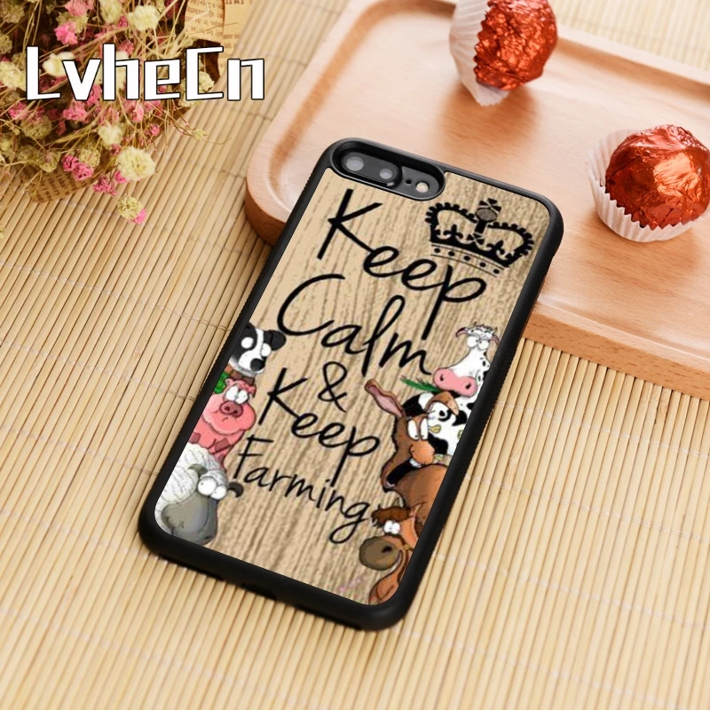 LvheCn Keep calm & keep farming cow sheep pig dog Phone Case Cover For iPhone 11 Pro X XR XS MAX 5 6 7 8 Plus samsung s7 s9 s10 |