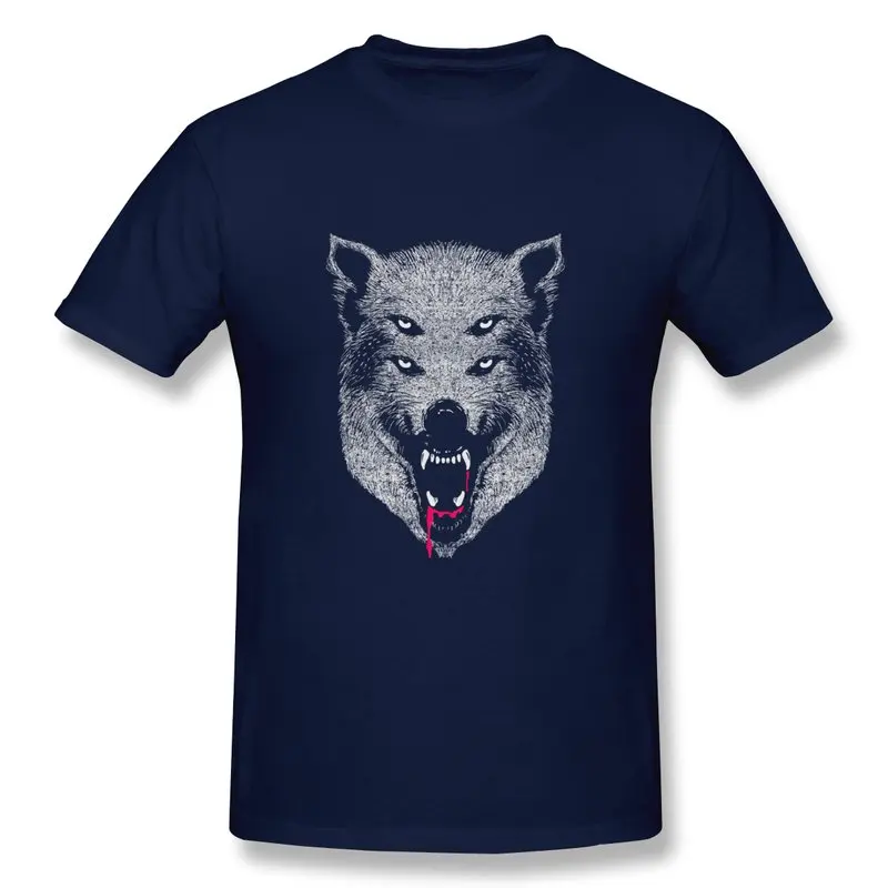Only 1 Piece Short Sleeve T Shirt Mens Hungry like two Wolves Printing Boy TShirts |