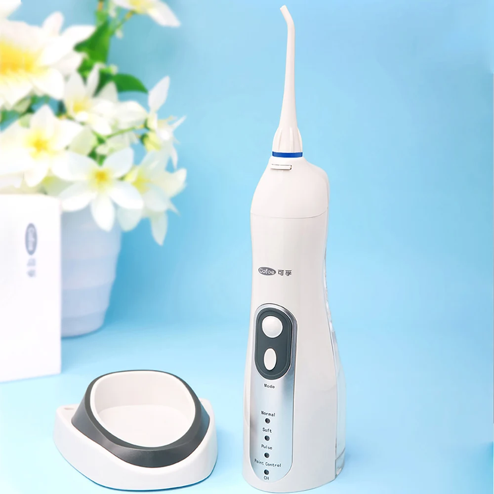 

Cofoe Portable Oral Irrigator USB Rechargeable Electric Water flosser Cleaning Tooth Mouth IPX7 waterproof Irrigator