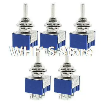 

5 Pcs ON-ON 3-Terminals Double Pole Dual Throw Toggle Switch 6A 125VAC