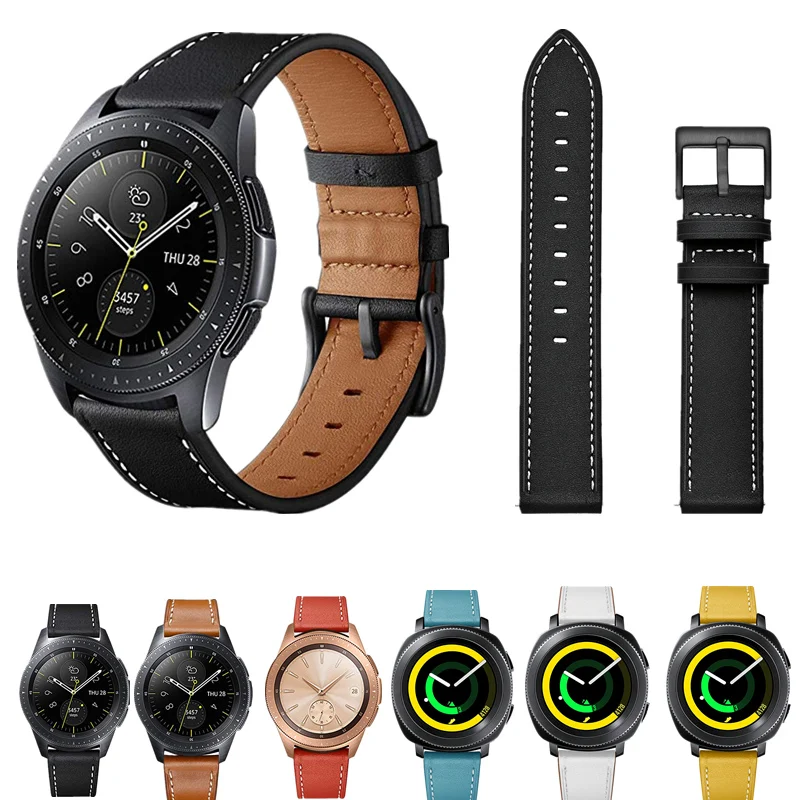 ASHEI 20mm Leather Strap For Samsung Galaxy Watch 42mm Band Leather