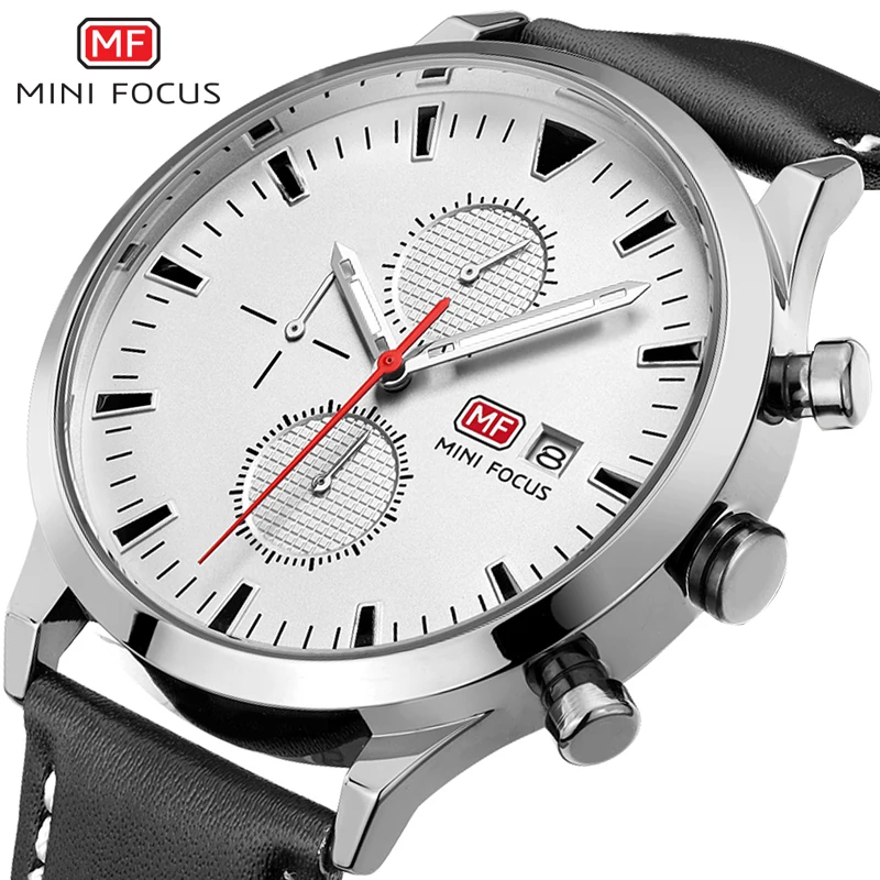 

MINIFOCUS Mens Quartz Watch 2018 Man Calendar Casual Leather Clock Waterproof Male Date Watch Gents Gift Fashion Watches orologi