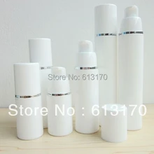 50 мл pp Серебряный цилиндр вакуумного безвоздушного флакон с распылителем для косметической упаковки
