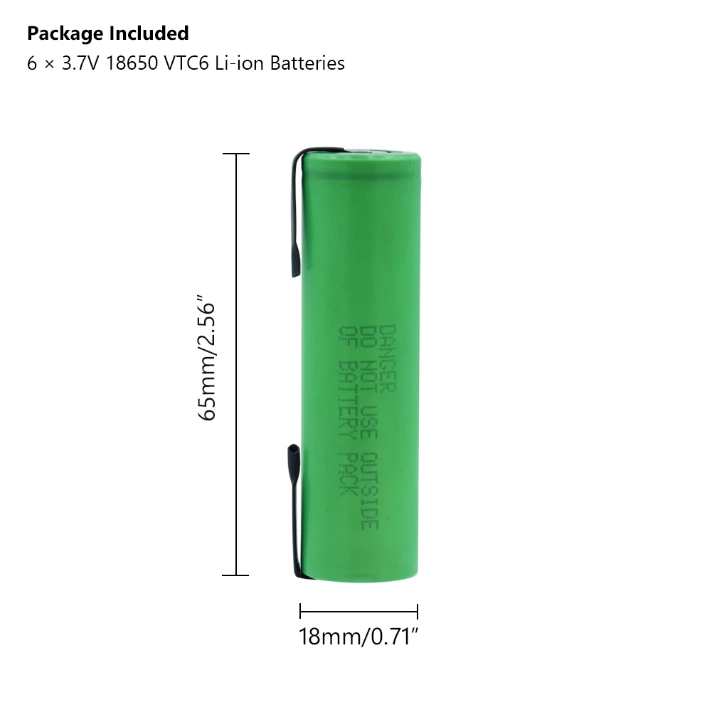VTC6 18650 литиевая батарея 3,7 V 3000mAh литий-ионная аккумуляторная батарея US18650VTC6 30A электронная сигарета фонарик+ DIY никелевые листы