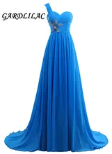 blue chiffon applique one -shoulder cheap long evening dress plus size 2017 evening gowns long Vestidos para festa