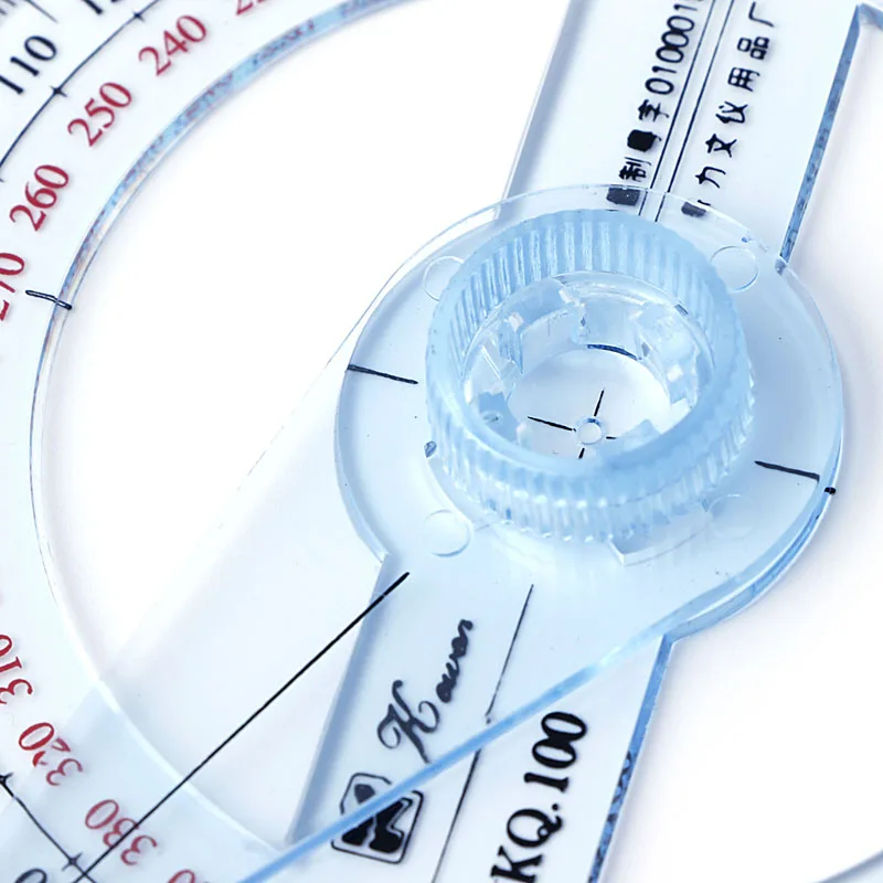 Plastic 360 Degree Protractor Ruler Angle Finder Swing Arm School Office Tool Supplies