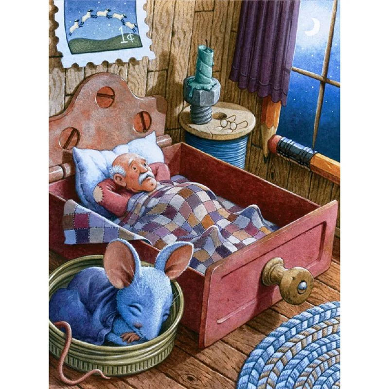

Full Square/Round Drill,DIY Diamond Painting Old Man Rat 3D Embroidery Cross Stitch Of Rhinestone Mosaic Decor gift Picture B713