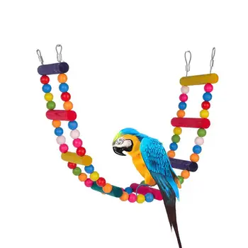 

Parrot Climbing Ladder Bird Toy Wooden Swing Stand Swings Ladders For Pet Training Bird Harness
