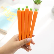 Stylo gel carotte 0.5mm, 4 pièces/lot, stylo encre noire type végétal pour enfants, accessoires de papeterie de bureau, fournitures scolaires 6287