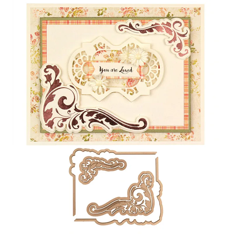 Leaves Shaped Edges Corners Metal Hot Foil Plates New 2019 for Scrapbooking DIY Album Embossing