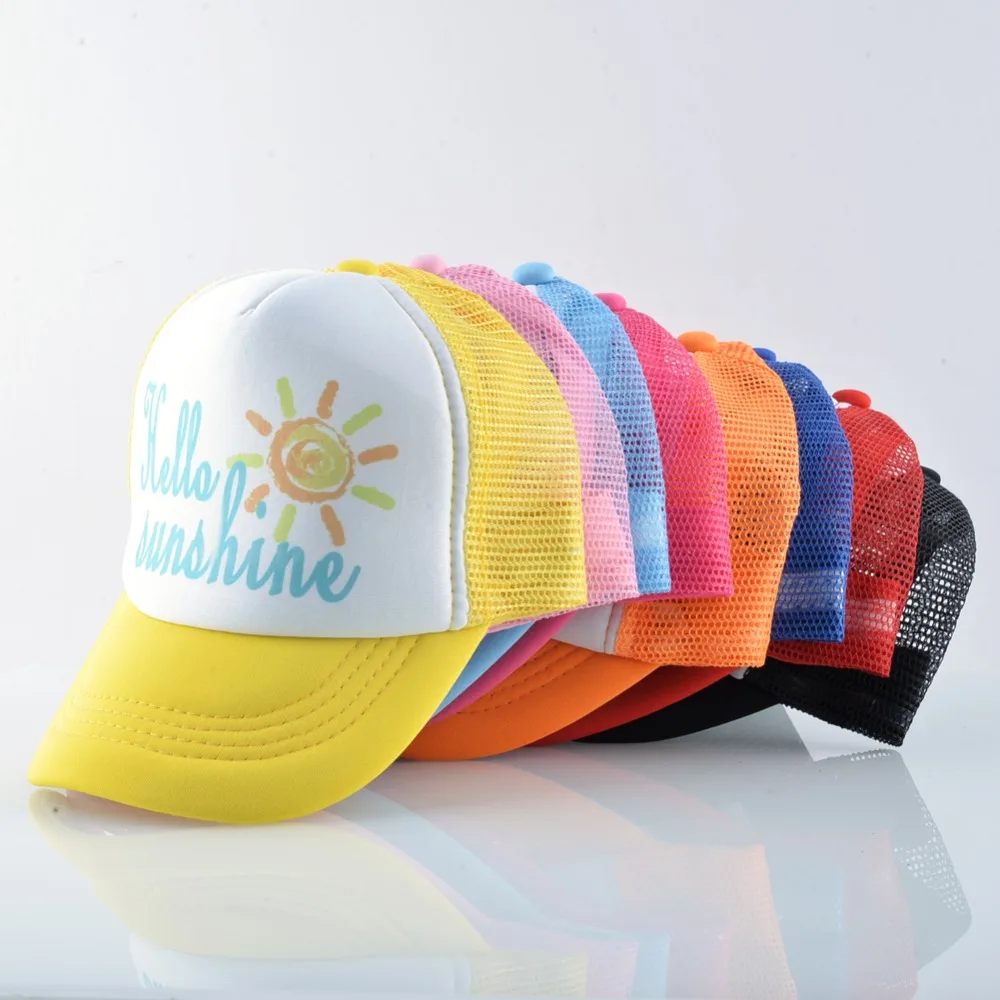 TQMSMY Hello Sunshine Дети SunHat Прохладный мальчик бейсболки кепки девушка грузовые шапки ребенок Snapback шапки Детские кепки TMA40