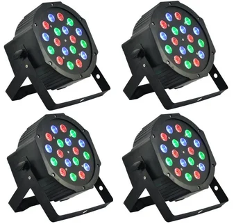 

12xLOT Wholesales 18x3W RGB LED Flat Par Can Stage Light High Power DMX512 DJ Disco Strobe Lights for Home Party Wedding Bar