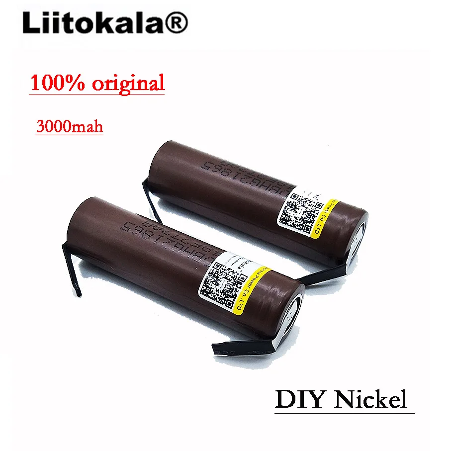 LiitoKala для HG2 18650 3000 mAh батарея 3,6 V разряда 20A выделенный+ DIY Ник