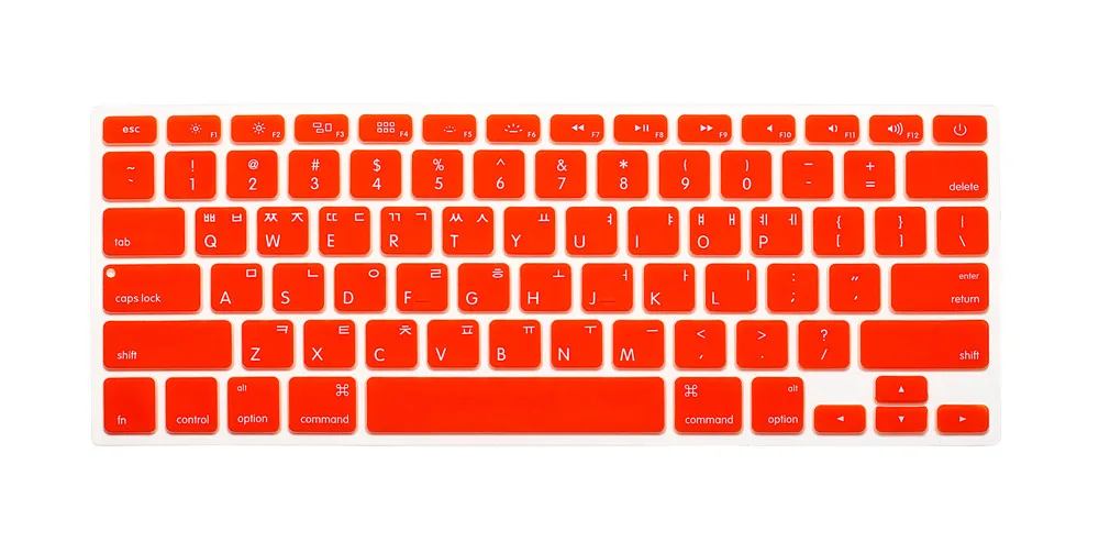Новая Корейская Клавиатура Версия США Силиконовый протектор наклейки кожи для Apple Macbook Air 13 Mac Pro 13 15 17 retina крышка клавиатуры - Цвет: orange