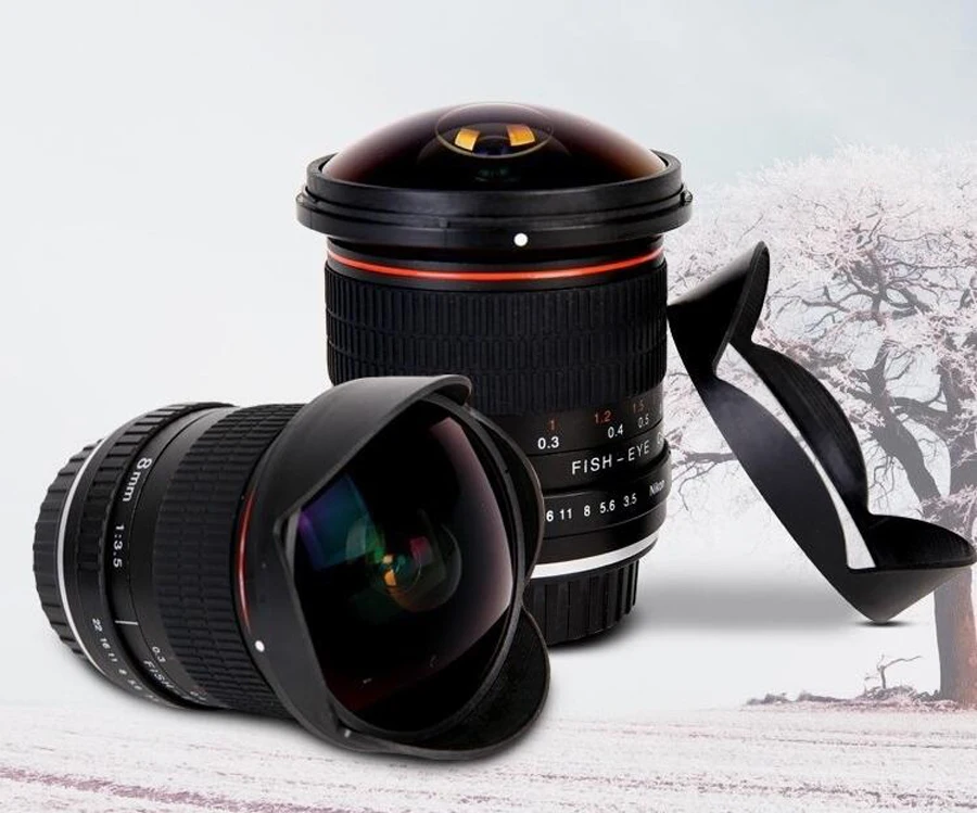 US $143.98 8mm F30 Ultra Wide Angle Fisheye Lens For APSC Full Frame For Nikon D800 D700 D3200 D5200 D5500 D7000 D7200 D90 DSLR Camera