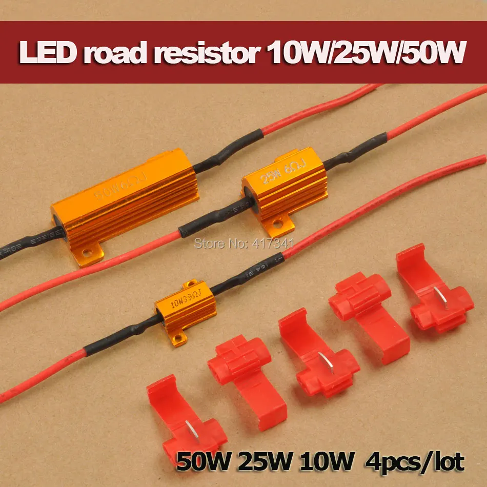 

Free Shipping Car LED DRL Fog Turn Singal Load Resistor 50W 25W 10W for Fix LED Bulb Fast Hyper Flash Turn Signal 4pcs/lot