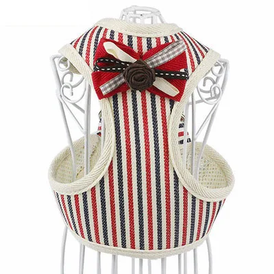 

Lekexi Pets Vest Grids Pattern Bowknot Design Cotton Mesh Soft Leash Rope For Cats Dogs