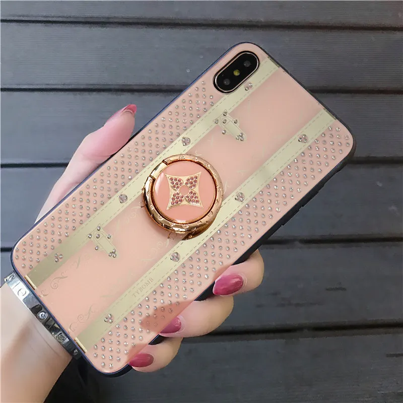 

Luxury Diamond Crystal Ring Holder Stand Case For iPhone X 10 XS Max XR 6 6s 7 8 Plus Glitter Hard Phone Back Cover For Women