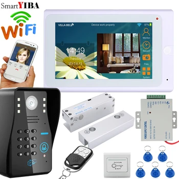 

SmartYIBA 7 Inch White Monitor RFID Password Wifi Wireless Video Door Phone Doorbell Camera Intercom Kit With Electric Door Lock