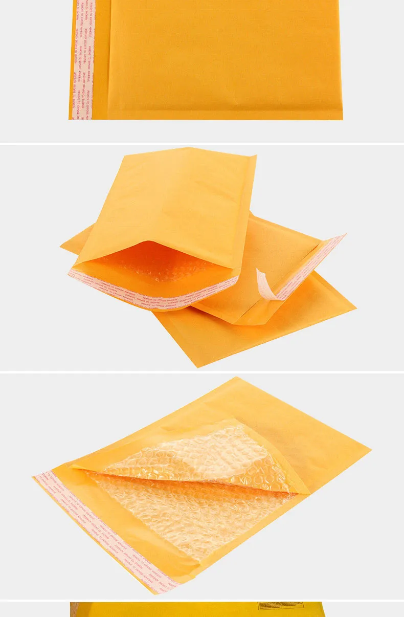 5 шт. бумажные пакеты 11 см* 13 см Пузырьковые почтовые ящики объемные конверты Малый размер крафт-бумага конверт с пузырьками 15*18 см сумка желтый цвет