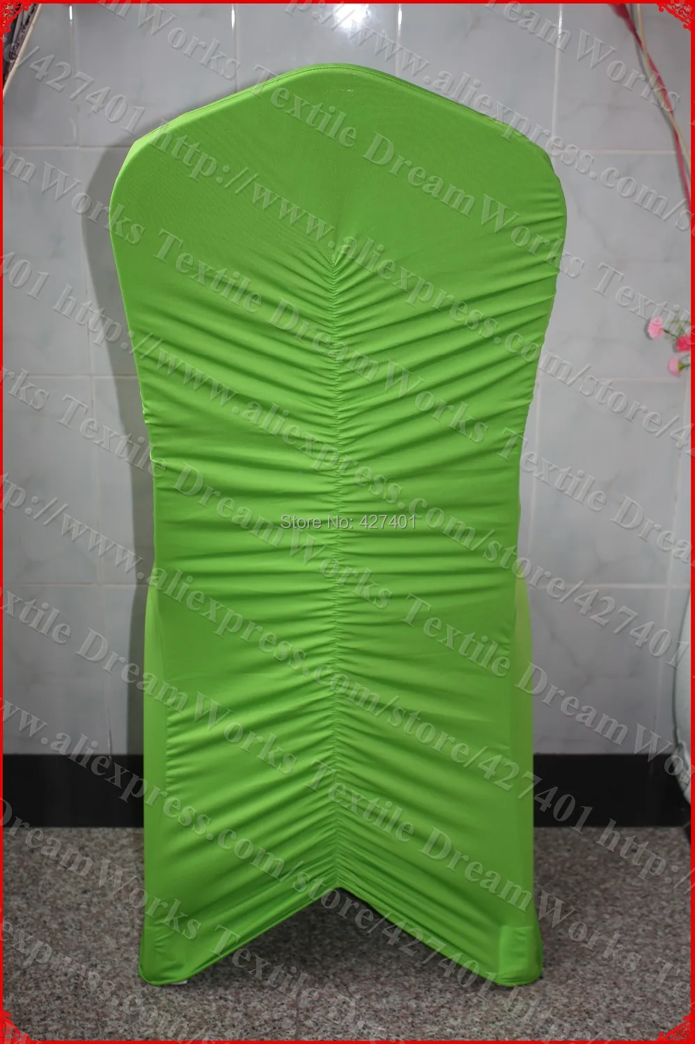 Apple Green Back Ruffled Spandex Chair Cover/Tablecloth/Chair Sash/Lycra Band For Wedding Party Hotel Banquet Home Decorations | Дом и сад