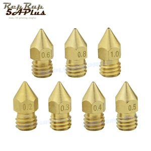 10 шт./лот MK8 латунная сопла / насадка сопла 0.2 мм 0.3 мм 0.4 мм 0.5 мм /насадка для 1.75 мм филамента Makerbot 3d принтер экструдер Оптовая продажа аксессуары - изображение