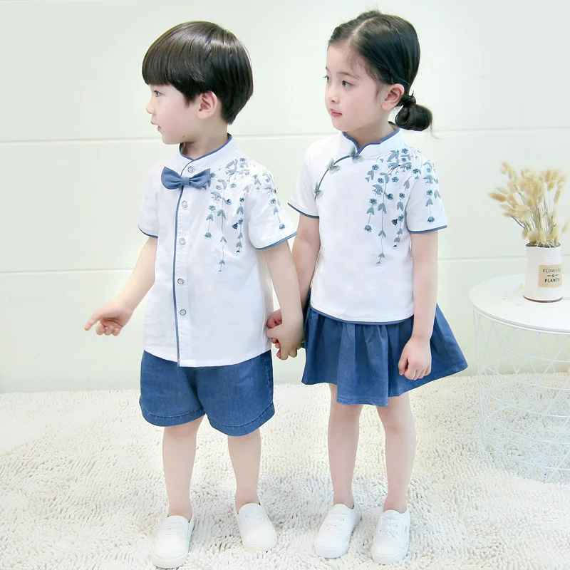 Детские комплекты одежды в китайском стиле для мальчиков и девочек, костюм в китайском стиле, одежда Hanfu, одежда для выступлений для детей