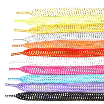 

2pcs Women Flat Gold Silver Shoe Laces Super Long Daily Party Camping Shoelaces Growing Canvas Strings Flat Laces