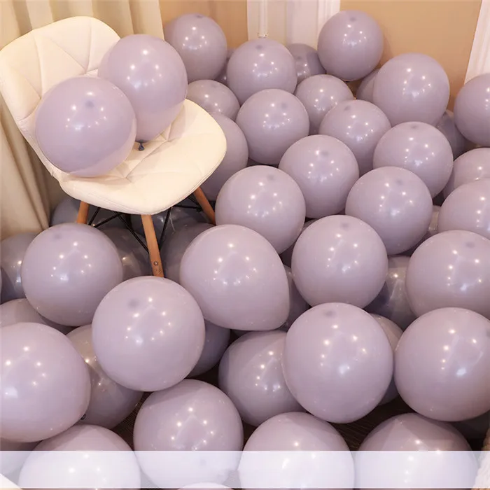 10pcs12inch Globos фиолетовый Макарон конфетти Латексный Шар С Днем Рождения украшения для детской свадьбы воздушный шар белый воздушный шар из фольги - Цвет: 2.2g Macaron D2 Grey