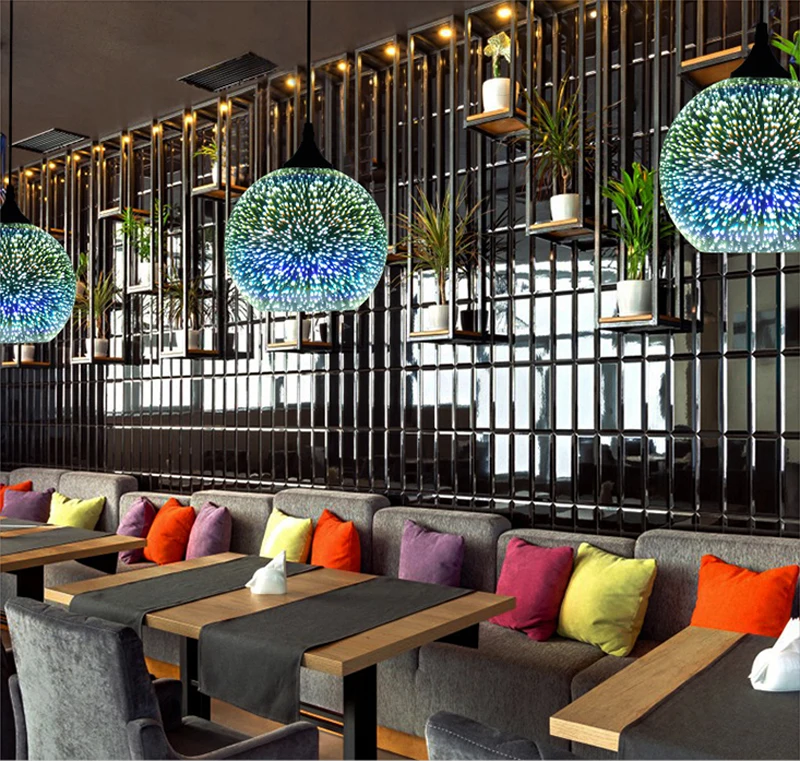 Horsten Novelty Modern LED Pendant Light Glass Hanging Lamps 3D Design Lamp E27 110V 220V For Bar Restaurant Cafe Living Room Lamp (7)