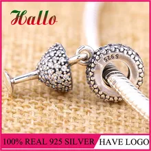 Ночной выход, прозрачные CZ подвесные бусины для оригинальной Подвески браслет 925 серебряные бусины зима год Рождество DIY подарок